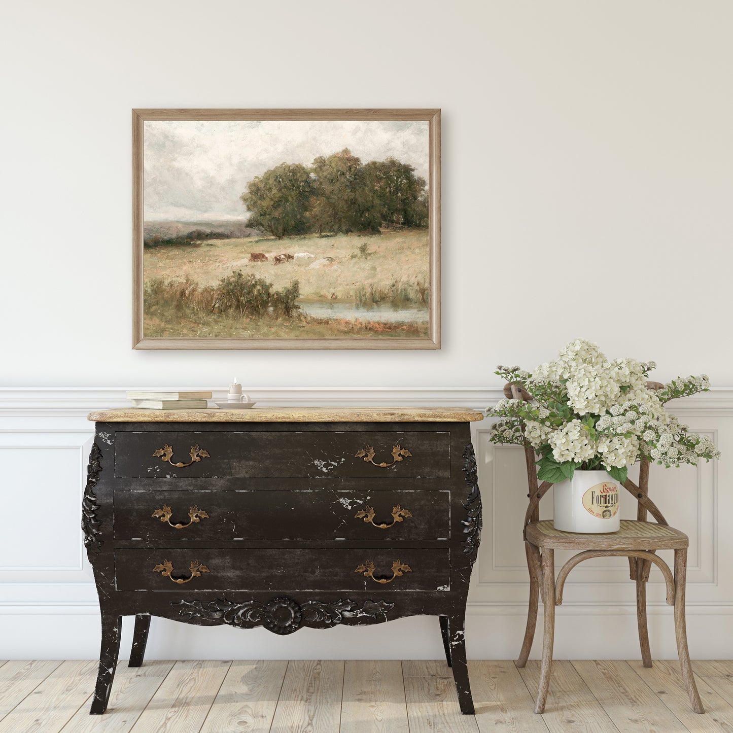 VINTAGE COW PASTURE PRINT
